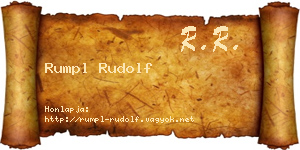 Rumpl Rudolf névjegykártya